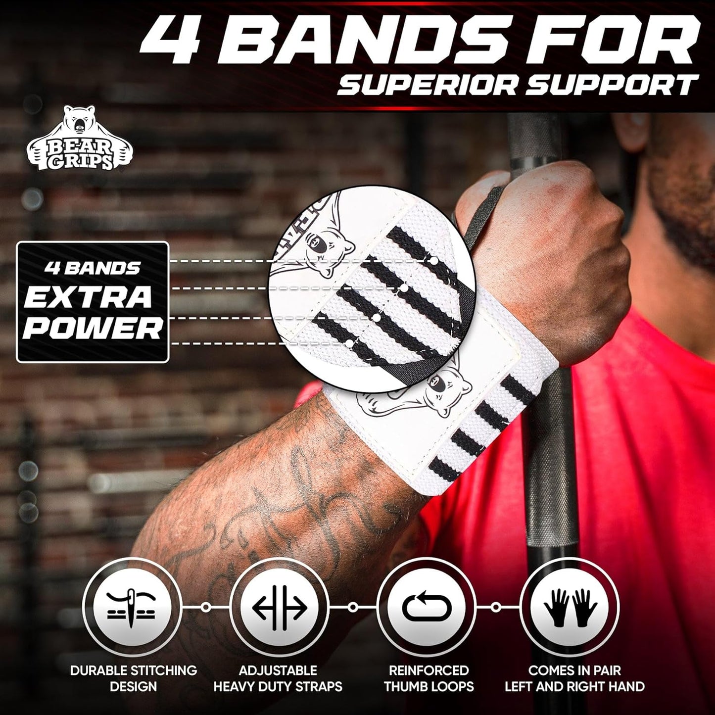 Wrist Wraps for Weightlifting | Weight Lifting Wrist Straps for Weightlifting | Extra Strength Gym Wrist Wraps | Two Wrist Wrap per Pack | 12β & 18β | Lifting Wrist Wraps for Men & Women