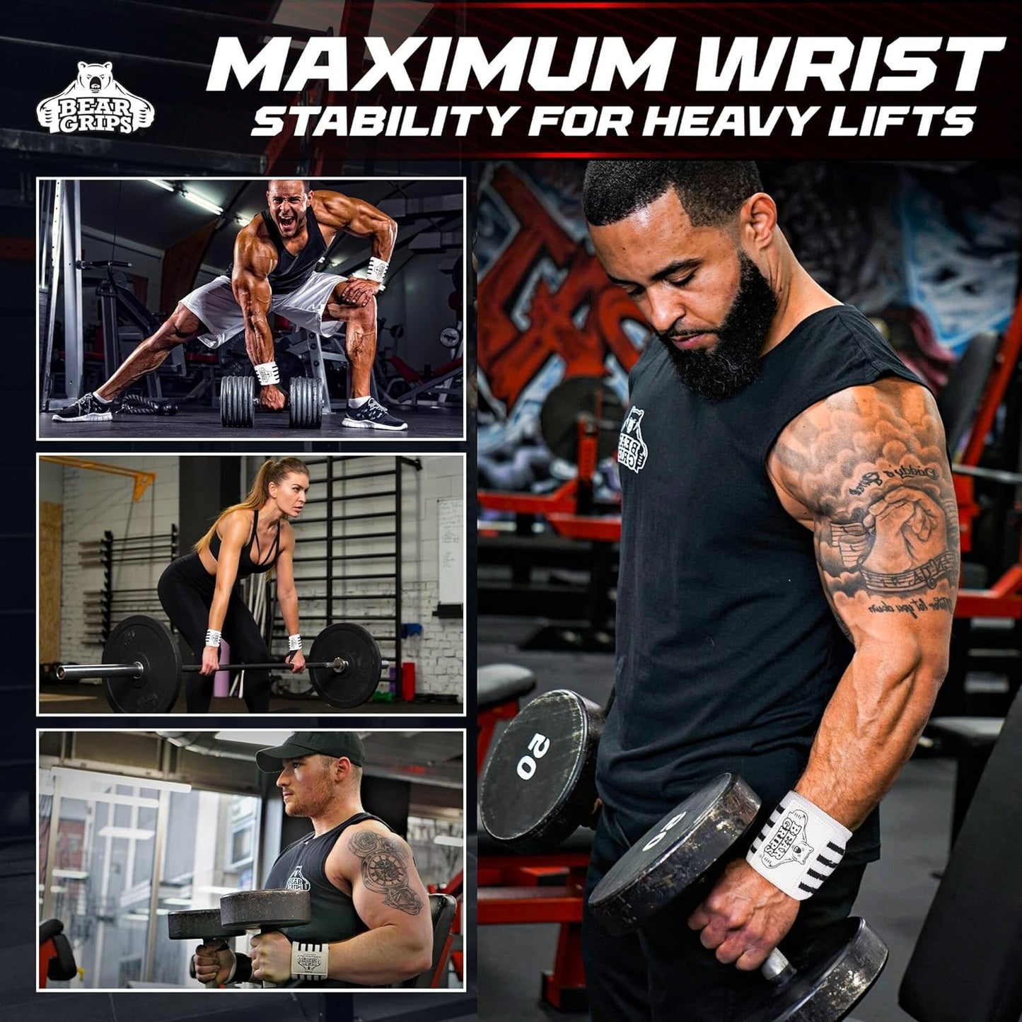 Wrist Wraps for Weightlifting | Weight Lifting Wrist Straps for Weightlifting | Extra Strength Gym Wrist Wraps | Two Wrist Wrap per Pack | 12β & 18β | Lifting Wrist Wraps for Men & Women