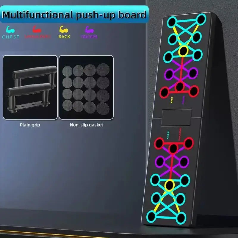 Portable Multifunctional Push-Up Board Set with Handles Foldable Fitness Equipment for Chest Abdomen Arms and Back Training