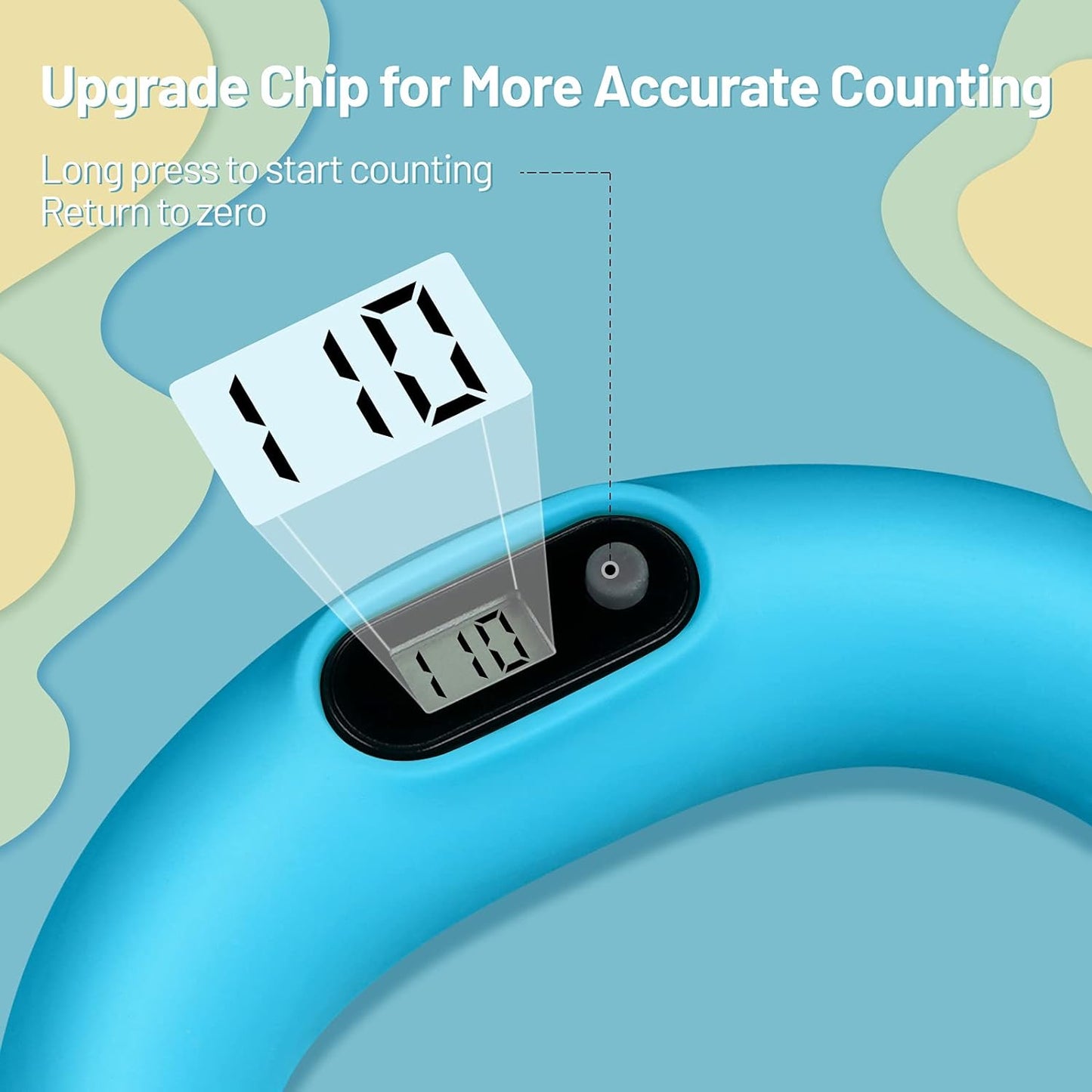 Counting Grip Strength Trainer, Hand Grip Trainer Silicone Rings Forearm Gripper Workout, Hand Exerciser Finger Resistance Exercise Squeezer for Adults and Kids (Blue-A)