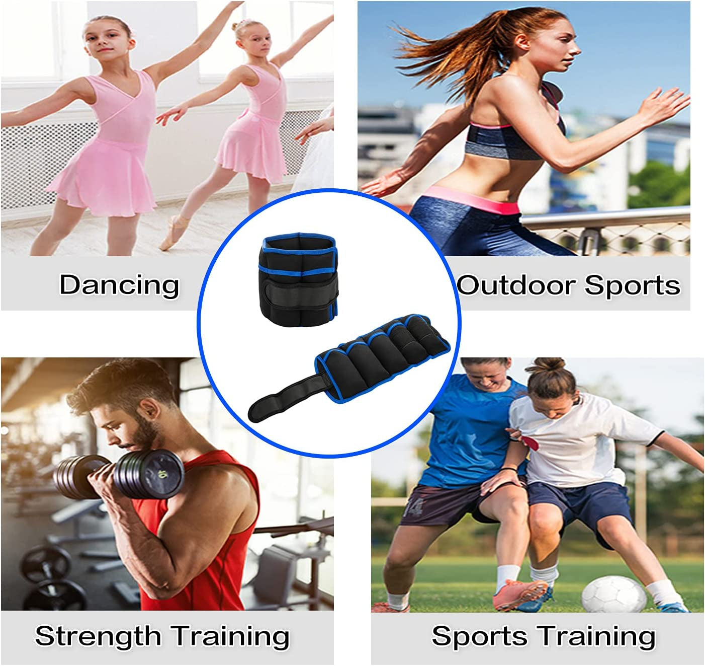 Adjustable Ankle Weights 1 Pair 7 Lb 10 Lbs- Strength Training Wrist & Ankle Arm Wrist Leg Weight Set for Women Men- Removable Weighted Ankle Weights for Gym, Workout & Fitness