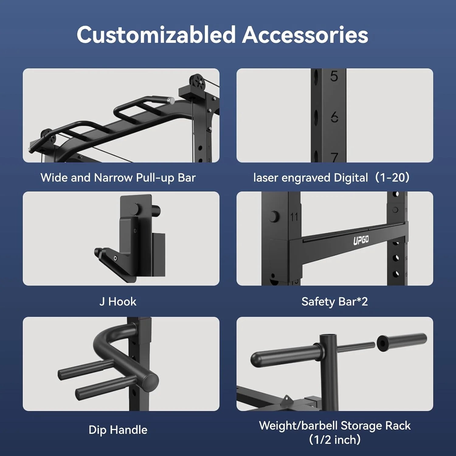 Power Cage, 1600Lbs Multi-Function Power Rack with Adjustable Cable Crossover, Power Cage for Home Gym, Black
