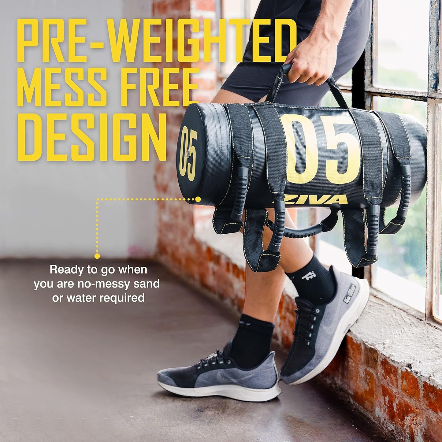 Power Sandbag – Pre-Weighted Training Bag with Multiple Handles for Full-Body Strength & Conditioning – Heavy-Duty, No-Fill Needed (10–50 Lb)