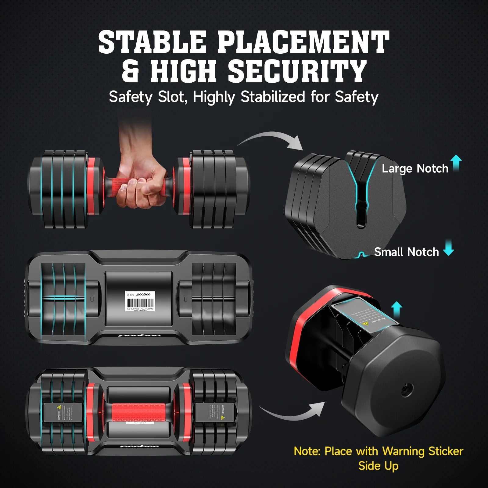 110LB Adjustable Dumbbells with High Quality Tray 15Lb to 55Lb Adjustable Dumbbell for Home Gym Exercise Equipment