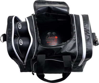 Bowling Bag for Single Ball - Single Ball Tote Bag with Padded Ball Holder - Fits a Single Pair of Bowling Shoes up to Mens Size 14