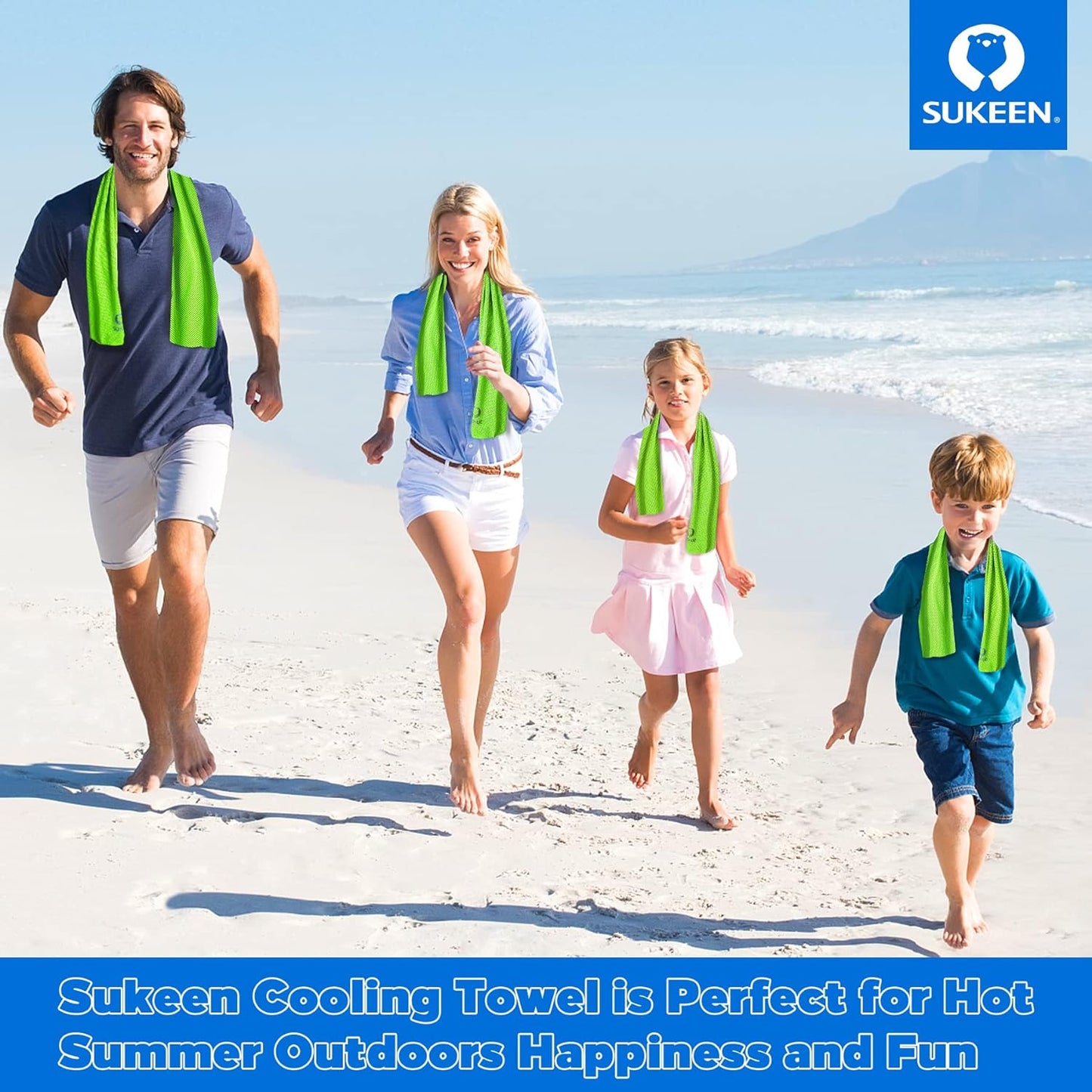 [4 Pack] Cooling Towel (40"X12"), Ice Microfiber Towel, Soft Breathable for Yoga, Sport, Running, Gym, Workout, Camping, Fitness & More Activities