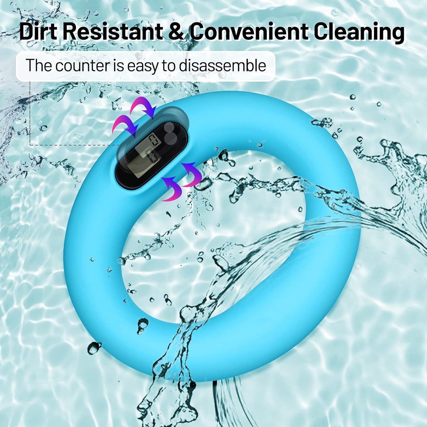 Counting Grip Strength Trainer, Hand Grip Trainer Silicone Rings Forearm Gripper Workout, Hand Exerciser Finger Resistance Exercise Squeezer for Adults and Kids (Blue-A)