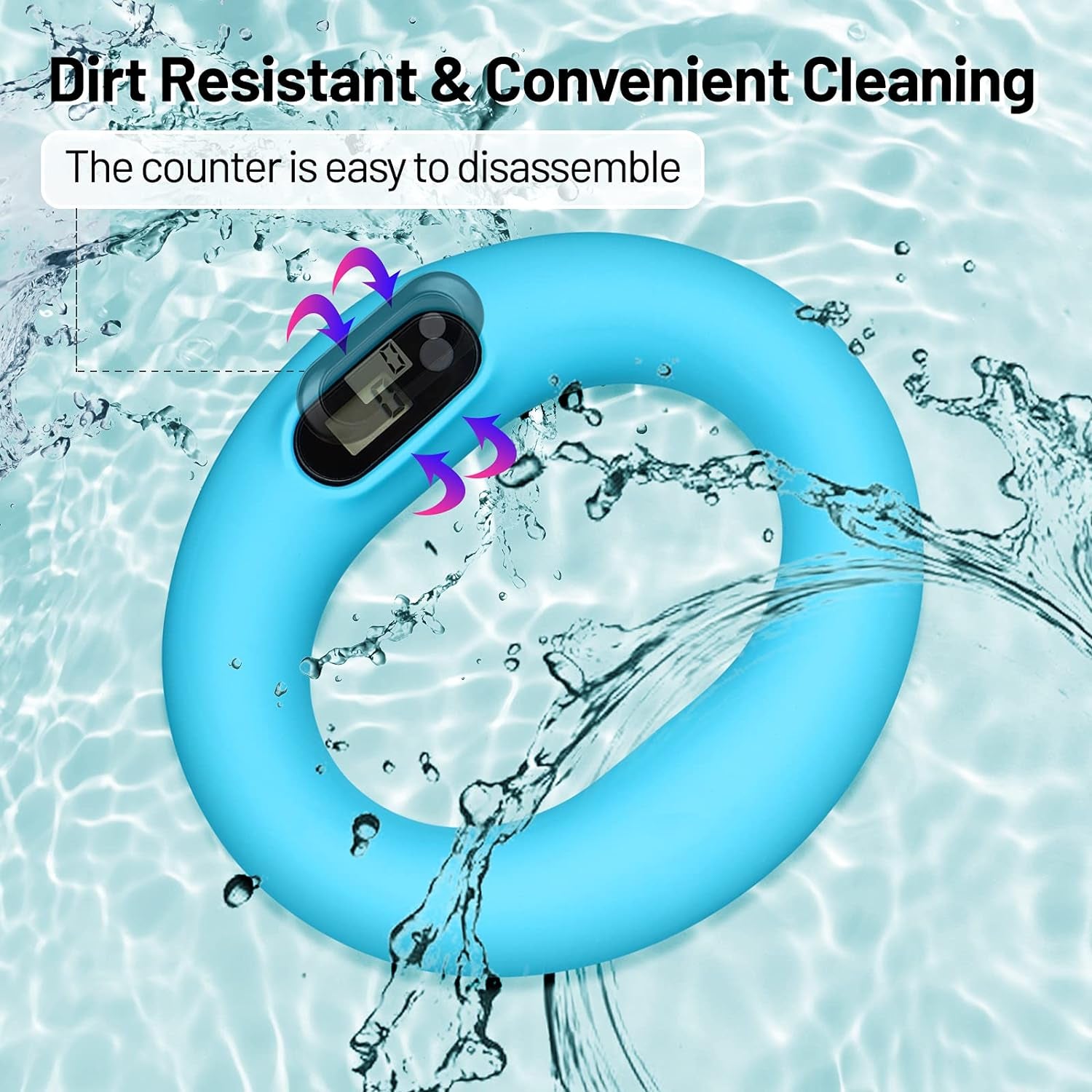 Counting Grip Strength Trainer, Hand Grip Trainer Silicone Rings Forearm Gripper Workout, Hand Exerciser Finger Resistance Exercise Squeezer for Adults and Kids (Blue-A)