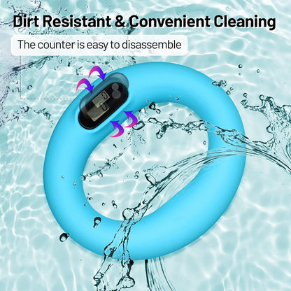 Counting Grip Strength Trainer, Hand Grip Trainer Silicone Rings Forearm Gripper Workout, Hand Exerciser Finger Resistance Exercise Squeezer for Adults and Kids (Blue-A)