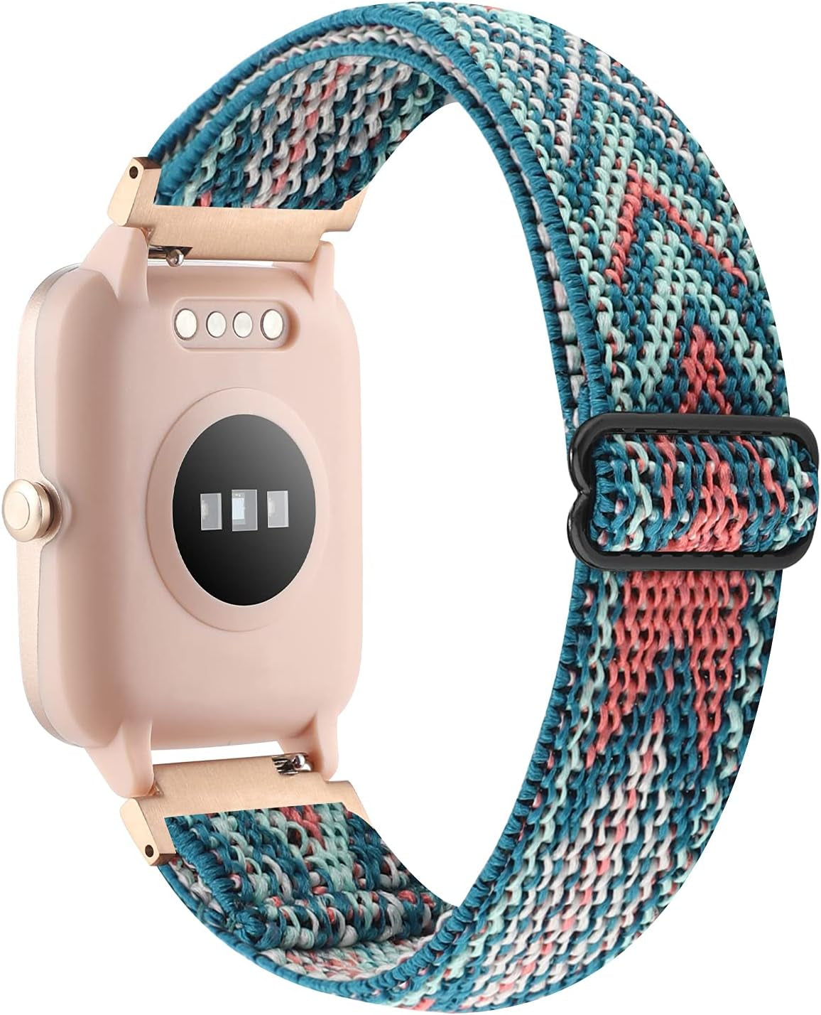 Adjustable Elastic Watch Band Compatible with Veryfitpro ID205L ID205S ID205 ID205U Smart Watch Bands, 19Mm Stretchy Nylon Loop Strap Soft Wrist Bands for Women Men (Green Arrow)