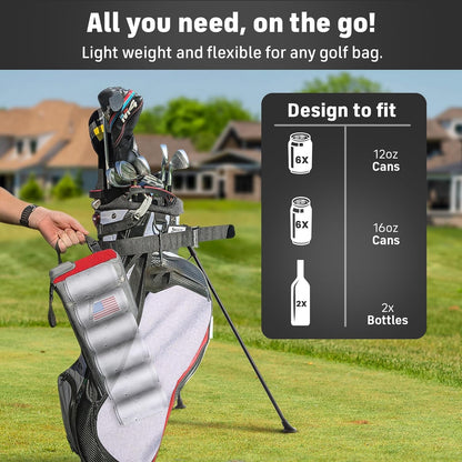 Frostbox Golf Bag Cooler with Ice Pack | Insulated 6-Can Beer Sleeve | Stays Cold for Hours Discreet Hidden Design - Fits in Golf Bag