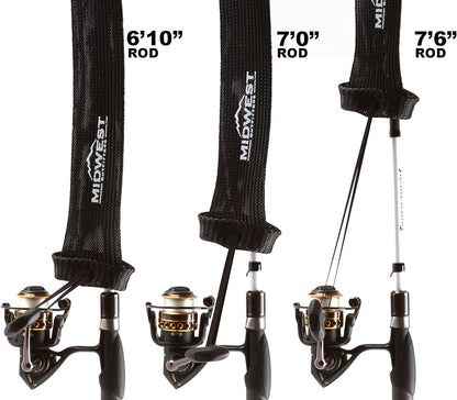 Rod Socks - Fishing Rod Sleeve Cover Fishing Pole Covers for Spinning Baitcaster and Youth Fishing Pole Sizes - Multiple Sizes and Colors