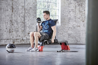 Professional 47-Inch Long Multi-Purpose Aerobic, Cardio, and Strength Challenging Home Fitness Deck Bench, Black