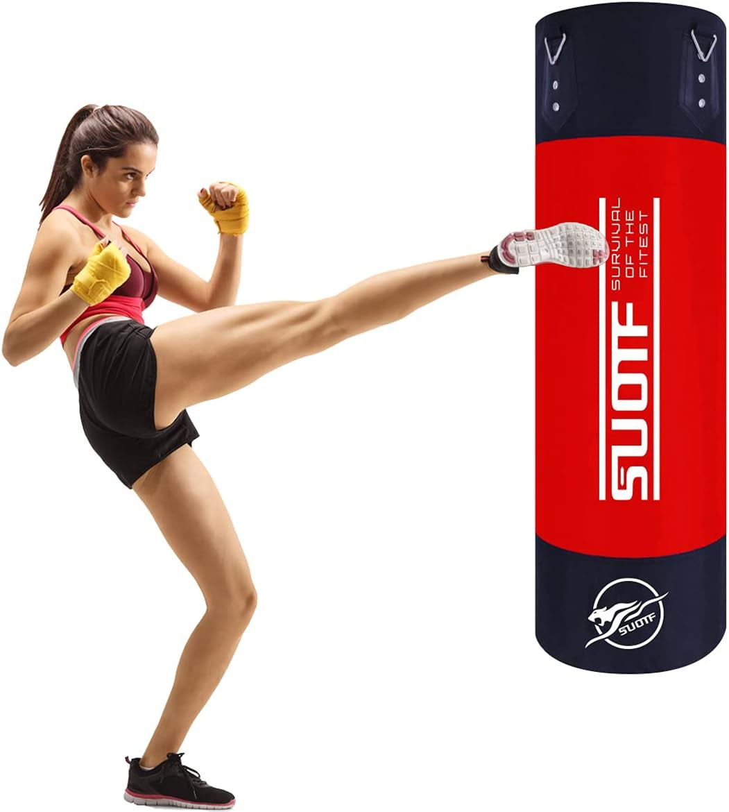 Heavy Punching Bag Boxing Bags for Adults Kids Unfilled Punching Bag with Chains
