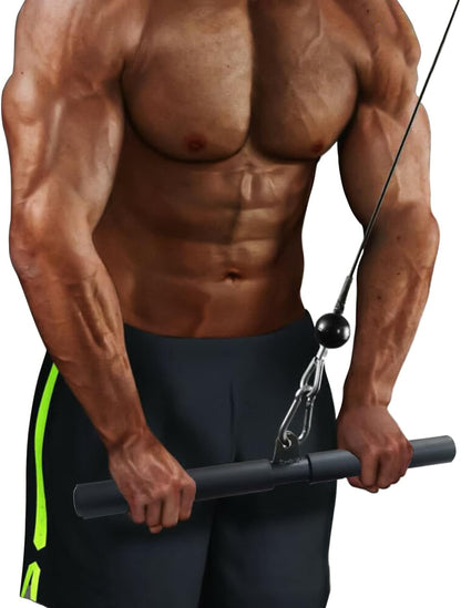 LAT Pull down Bar Cable Machine Attachment Fitness LAT Bar Accessories with Rubber Handle for Home Gym Fitness Muscle Building Strength Workout