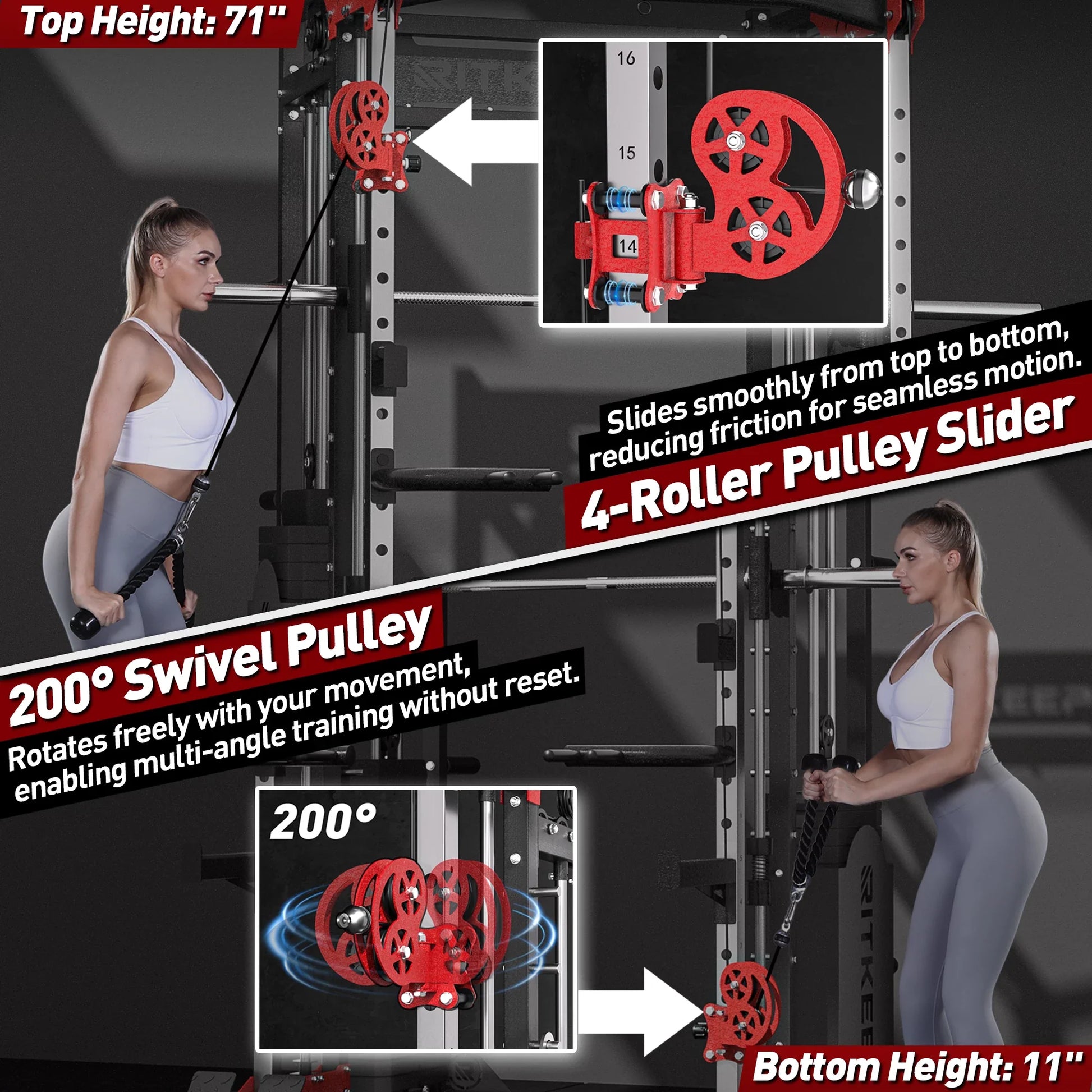PMAX 5600 Home Gym Smith Machine - Integrated Weight System