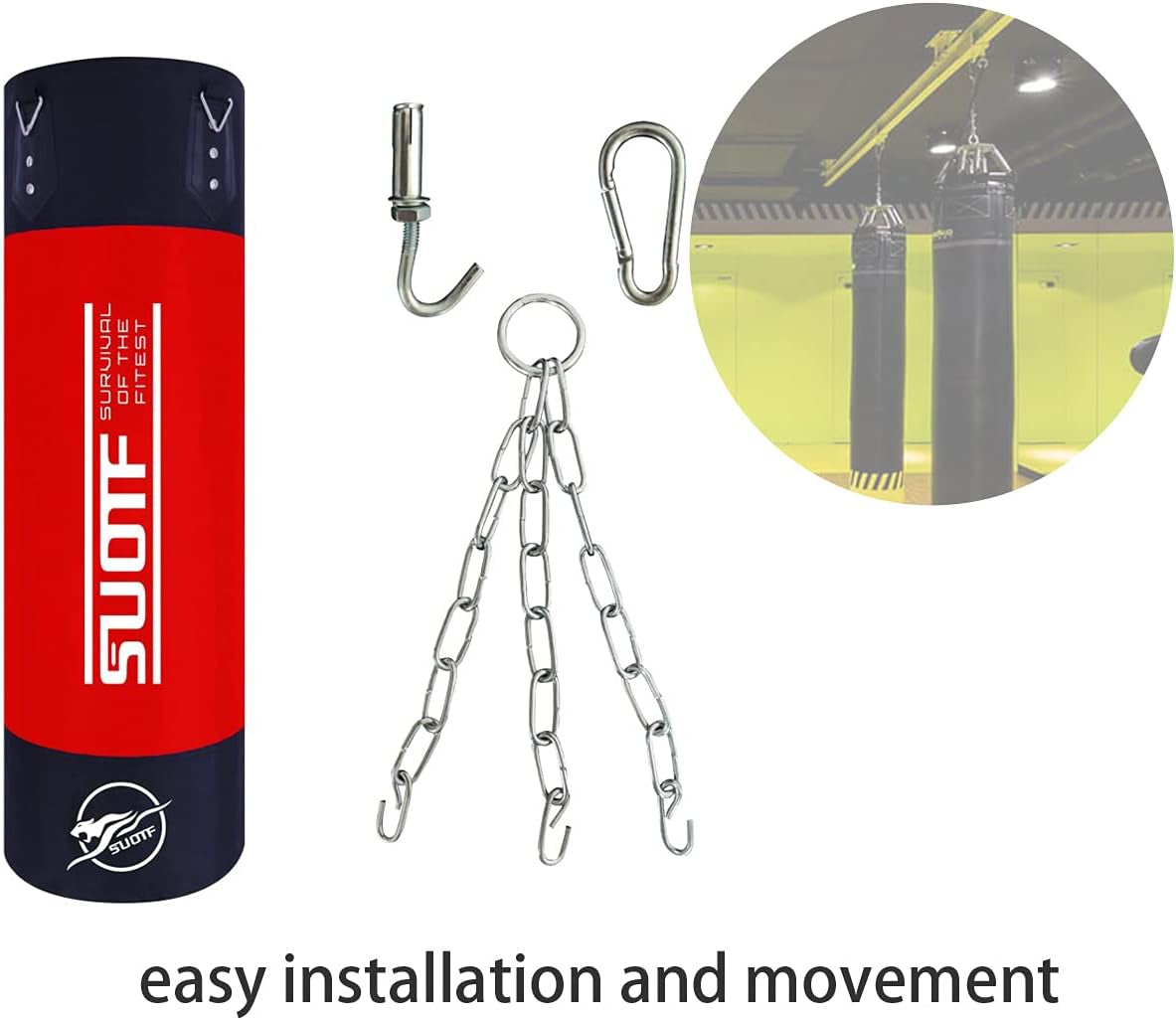 Heavy Punching Bag Boxing Bags for Adults Kids Unfilled Punching Bag with Chains