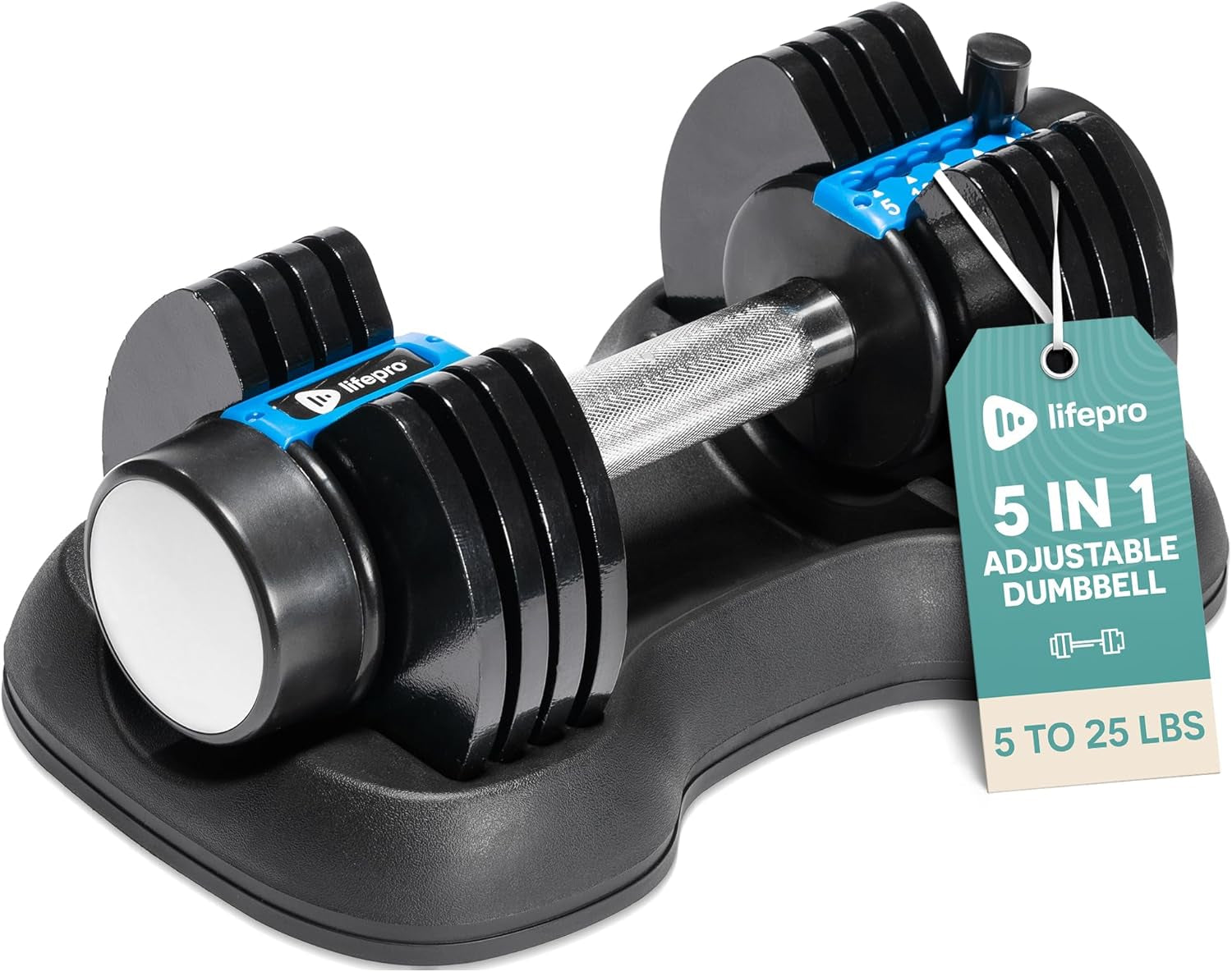 Adjustable Dumbbells Set of 2 | 5Lb-25Lb, 2.5Lb-15Lb, 6In1 - Compact Quick Weights for Full Body Exercise & Fitness Adjustable Weight for Home Gym