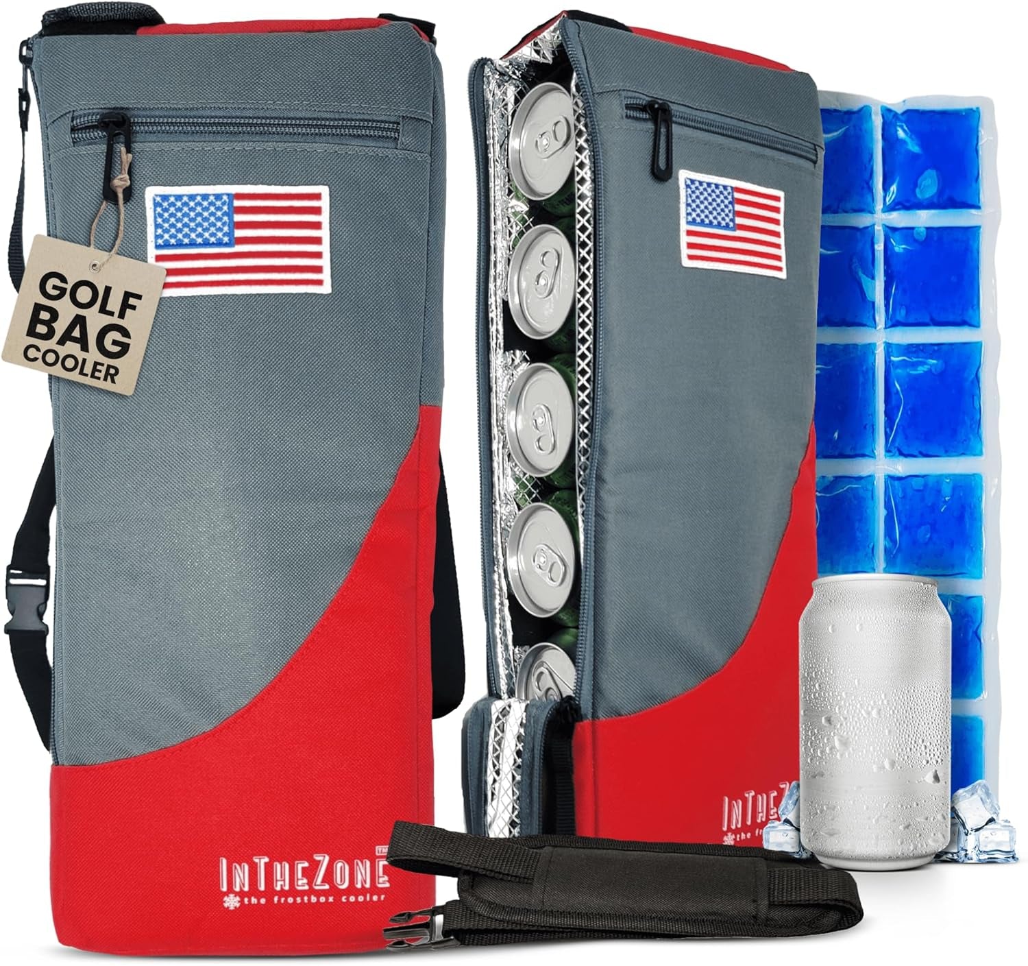 Frostbox Golf Bag Cooler with Ice Pack | Insulated 6-Can Beer Sleeve | Stays Cold for Hours Discreet Hidden Design - Fits in Golf Bag