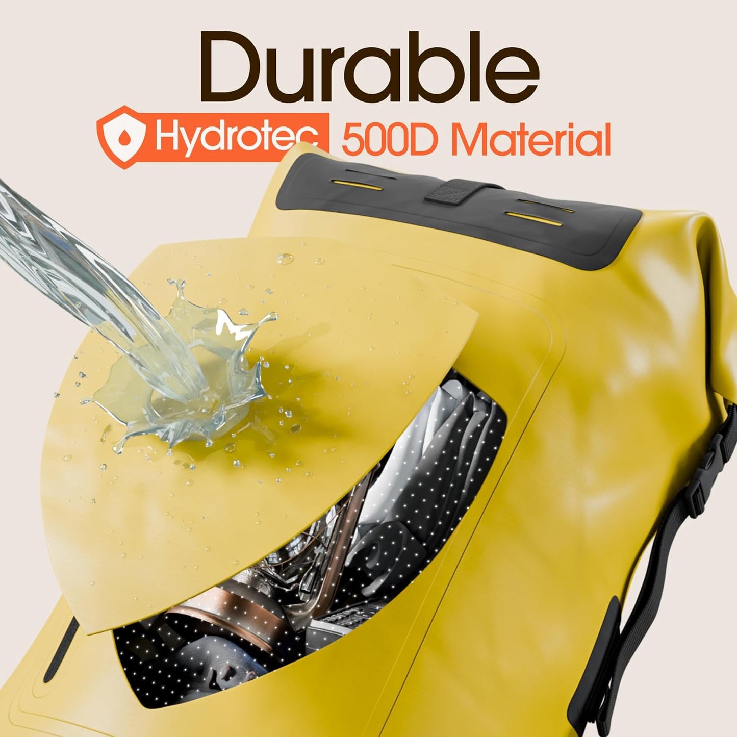 Waterproof Backpack - Heavy Duty Hiking Backpack - Roll-Top Closure Bag - Cushioned Dry Bag Waterproof Phone Case