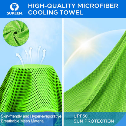 [4 Pack] Cooling Towel (40"X12"), Ice Microfiber Towel, Soft Breathable for Yoga, Sport, Running, Gym, Workout, Camping, Fitness & More Activities