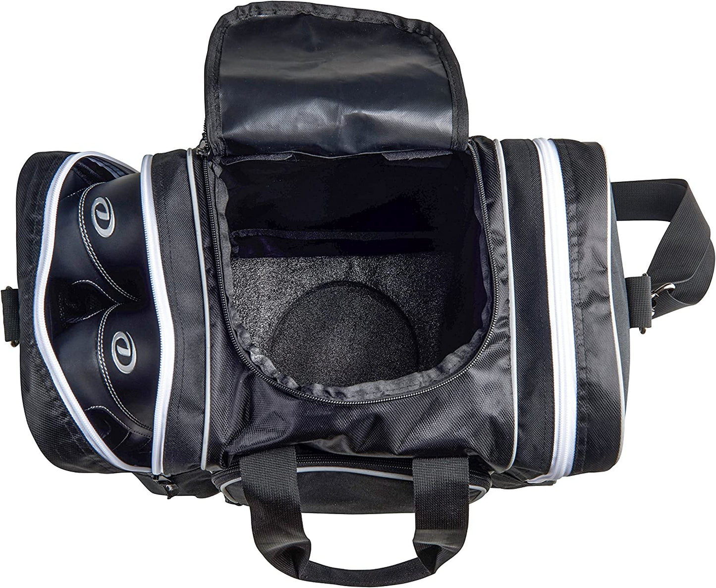 Bowling Bag for Single Ball - Single Ball Tote Bag with Padded Ball Holder - Fits a Single Pair of Bowling Shoes up to Mens Size 14