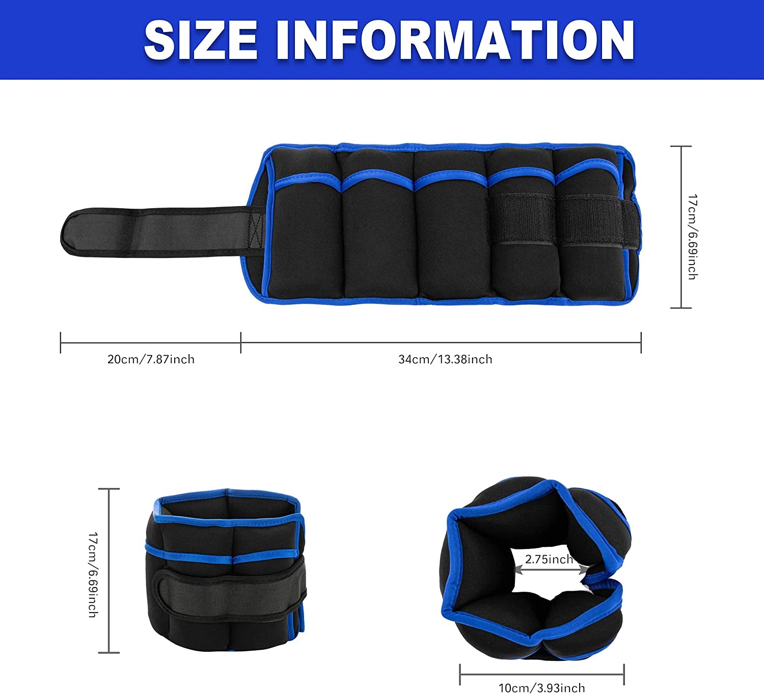 Adjustable Ankle Weights 1 Pair 7 Lb 10 Lbs- Strength Training Wrist & Ankle Arm Wrist Leg Weight Set for Women Men- Removable Weighted Ankle Weights for Gym, Workout & Fitness