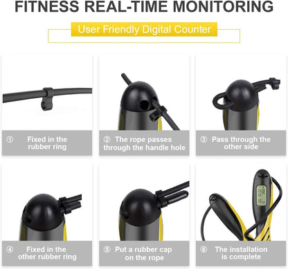 Jump Rope, Ropeless Jump Rope, Jump Rope Counter, Weighted Jump Rope, Cordless Jump Rope, Speed Jump Rope, Jump Rope for Kids, Adult, Ropeless Jump Rope, Jump Rope for Fitness, Crossfit Jump Rope