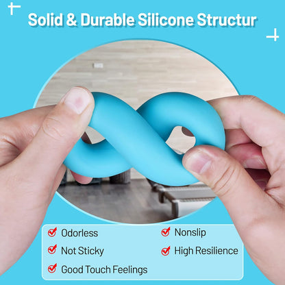 Counting Grip Strength Trainer, Hand Grip Trainer Silicone Rings Forearm Gripper Workout, Hand Exerciser Finger Resistance Exercise Squeezer for Adults and Kids (Blue-A)