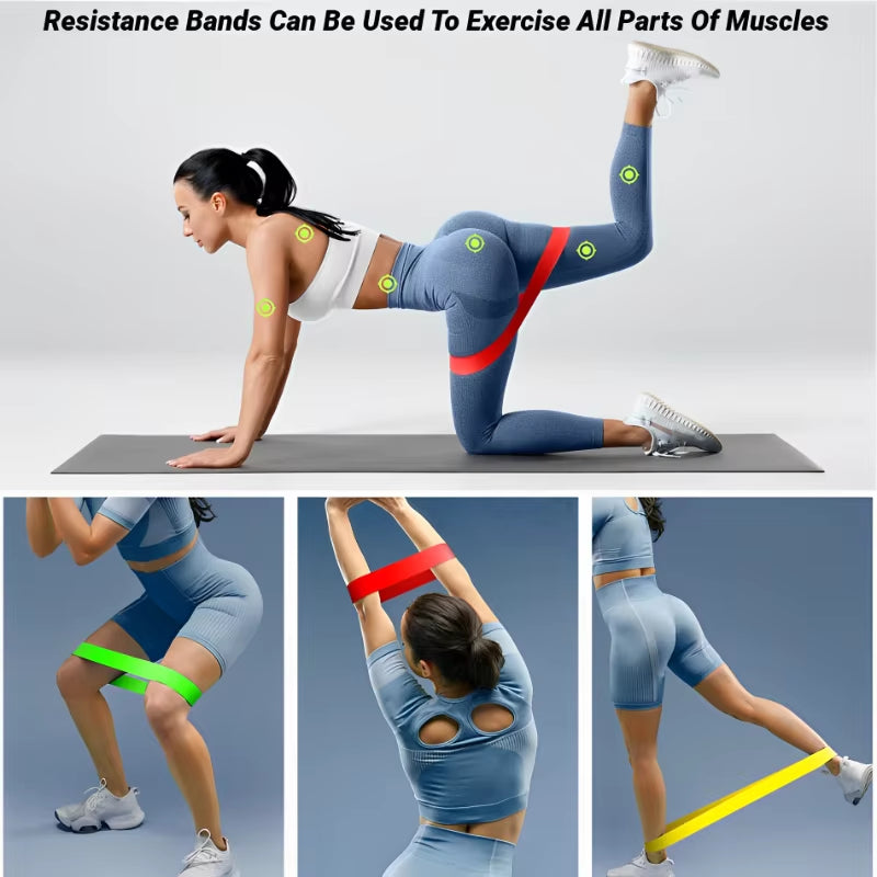 7PC Yoga Rally Circle Resistance Bands Fitness Set Rubber Loop Strength Training Workout Expander Gym Equipment Elastic Portable