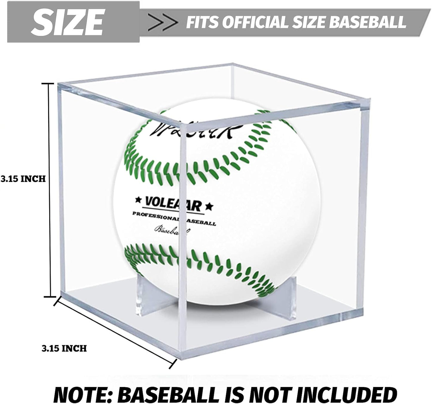 Baseball Display Case 6 Pack, UV Protected Acrylic Square Baseball Holder, Clear Cube Autograph Memorabilia Ball Display Cases, Official Size Baseball Display Box